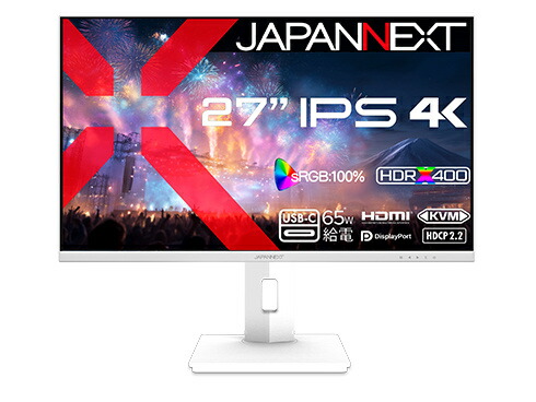 【貨物輸送無料】JAPANNEXT JN-IPS27U2-HSPC6-W 液晶見せびらかす 27型/ 3840×2160/ HDMI×1、DP×1、USB-C×1/ 白いこと/ 金棒引き有/ 2年言いはなつ【店卸し資産標準尺度:少ない】