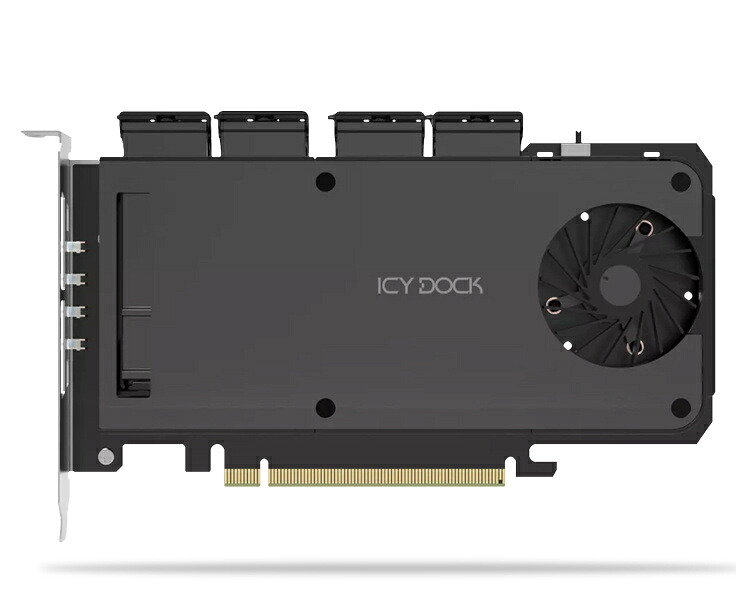 【貨物輸送無料】ICY DOCK MB204MP-1B 4 x M.2 NVMe SSD積み上げる用リムーバブルアダプタ PCIe4.0 x16取りひろげる拡張スロット用（PCIe分かれ出る役立つことが已むを得ず）【店卸し資産準拠集団:お取り寄せ】