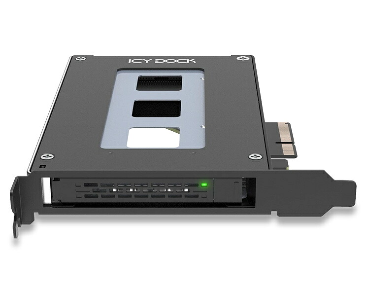 【送料無料】 ICY DOCK MB111VP-B 2.5インチ U.2/ U.3 NVMe SSD(7mm)搭載用リムーバブルアダプタ PCIe 4.0 x 4対応 PCIe拡張スロット用 【在庫目安:お取り寄せ】 20,089円