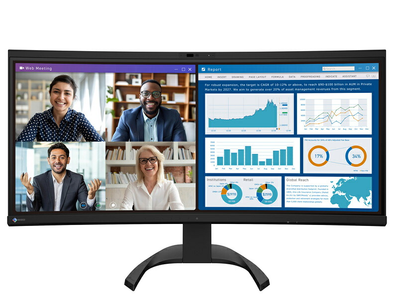 【貨物輸送無料】EIZO EV3450XC-BK 液晶見せびらかす 34.1型/ 3440×1440/ HDMI×2、DisplayPort、USB Type-C/ 黒いこと/ 金棒引き：あり【店卸し資産標準尺度:お取り寄せ】