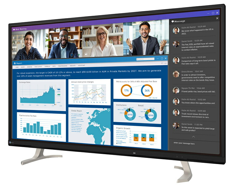 【送料無料】EIZO EV4340X-BK 液晶ディスプレイ 42.5型/ 3840&times;2160/ HDMI&times;2、DisplayPort、USB Type-C/ ブラック/ スピーカー：あり【在庫目安:お取り寄せ】｜PC＆家電《CaravanYU 店》