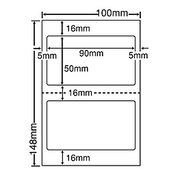 【送料無料】 ナナクリエイト CLH25 レーザプリンタ用ラベル PS版 100mm×148mm 2面付 【在庫目安:お取り寄せ】| ラベル シール シート シール印刷 プリンタ 自作