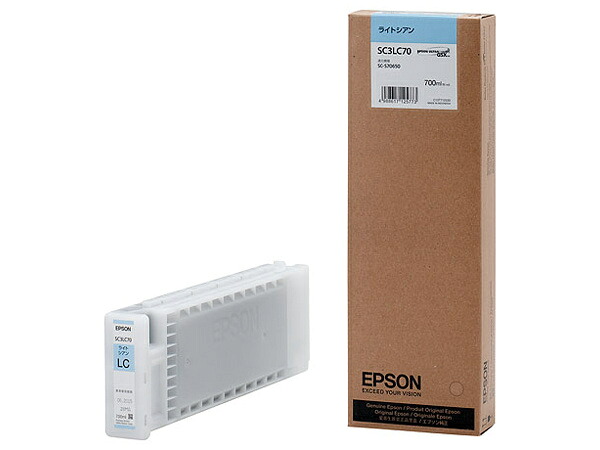 【送料無料】 EPSON SC3LC70 SureColor用 インクカートリッジ/ 700ml（ライトシアン） 【在庫目安:お取り寄せ】| インク インクカートリッジ インクタンク 純正 純正インク