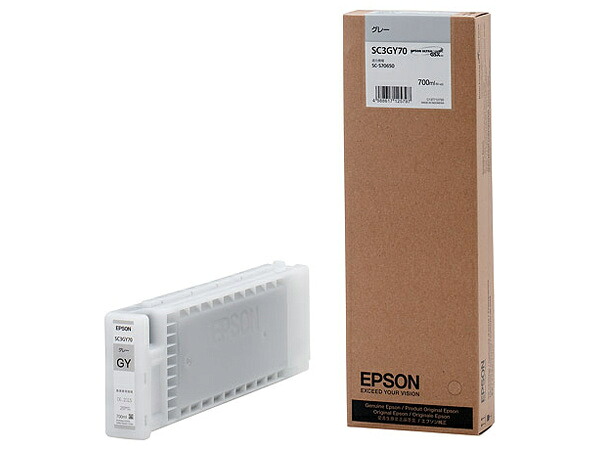 【送料無料】 EPSON SC3GY70 SureColor用 インクカートリッジ/ 700ml（グレー） 【在庫目安:お取り寄せ】| 消耗品 インク インクカートリッジ インクタンク 純正 インクジェット プリンタ 交換 新品 グレー