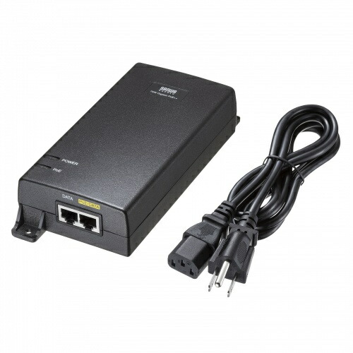 【送料無料】サンワサプライ LAN-GIHINJ6 PoEインジェクター（電源内蔵・IEEE802.3bt（75W）対応）【在庫目安:お取り寄せ】