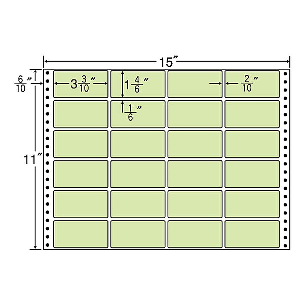 【送料無料】東洋印刷 MT15T-GREEN タックフォームラベル 15インチ&times;11インチ 24面付(1ケース500折)【在庫目安:お取り寄せ】| ラベル シール シート シール印刷 プリンタ 自作｜PC＆家電《CaravanYU 店》