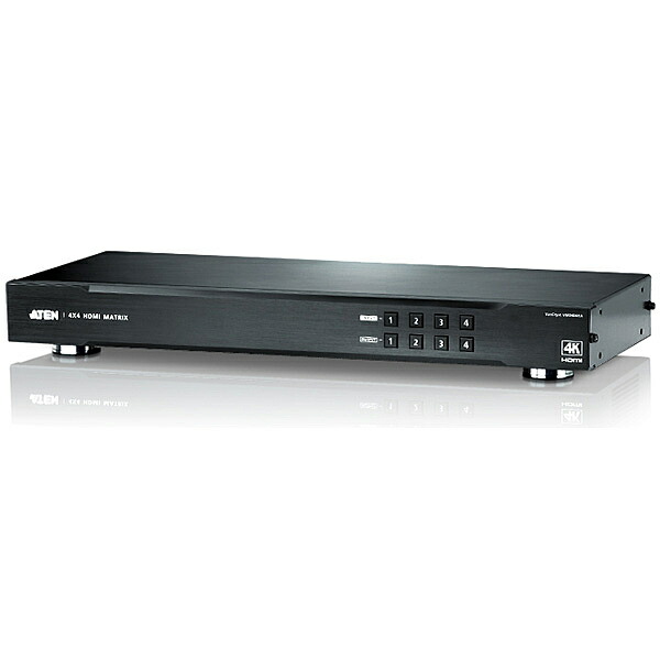 【貨物輸送無料】ATEN VM0404HA 4インプット4最終生産物 4K相応う HDMIマトリックスビデオスイッチ【店卸し資産準拠集団:お取り寄せ】