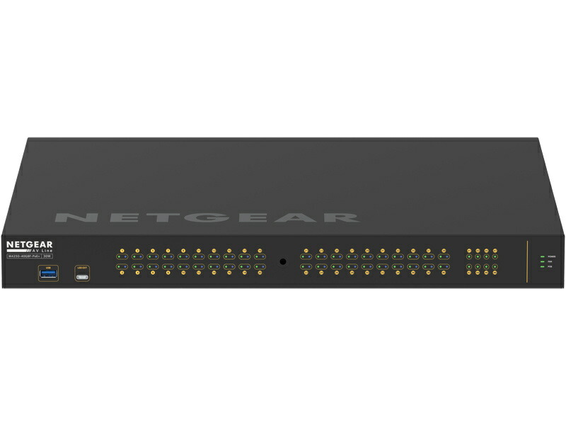 【送料無料】 NETGEAR GSM4248P-100AJS ProAV向けPoE+対応 (480W) 1Gポート×40 SFPスロット×8 フルマネージスイッチ 【在庫目安:お取り寄せ】