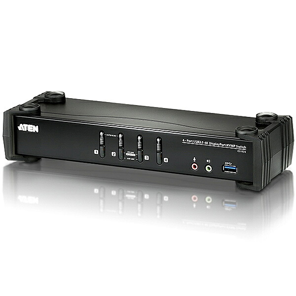 【送料無料】ATEN CS1924M USB3.0ハブ搭載 DCI 4K対応 4ポートUSB DisplayPort MST KVMPスイッチ【在庫目安:お取り寄せ】｜PC＆家電《CaravanYU 店》