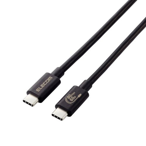 【在庫目安:あり】【送料無料】 ELECOM USB4-V2CC10NBK USB4ケーブル/ C-Cタイプ/ 認証品/ USB Power Delivery対応/ 60W/ 80Gbps/ 1.0m/ ブラック