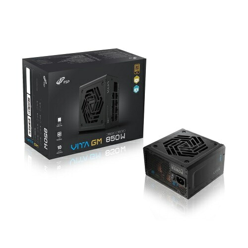 【送料無料】 FSP VITA-850GM VITA GM 850W/ PC電源/ ATX12V V3.1 ＆ EPS 12V V2.92規格準拠/ 80PLUS GOLD ＆ Cybenetics GOLD認証/ 12V-2x6コネクタ装備/ 120mm HYBファン搭載/ フルモジュラー/ 10年保証 【在庫目安:お取り寄せ】 19,681円
