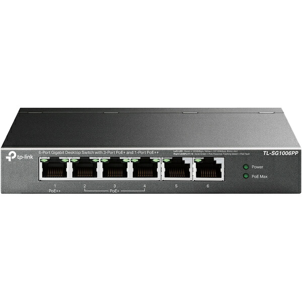 【貨物輸送無料】TP-LINK TL-SG1006PP(UN) 6ポートギガビットデスクトップスイッチ（PoE+3界面 ＆ PoE++1界面積み上げる）【店卸し資産標準尺度:少ない】