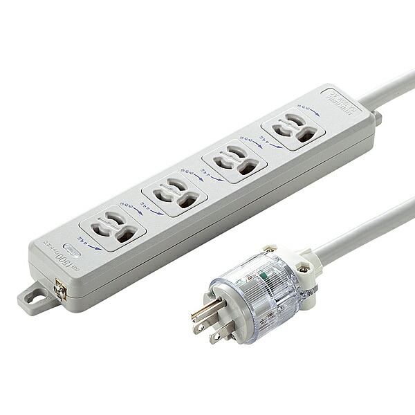 【送料無料】 サンワサプライ TAP-HPM4-5W 医用接地プラグ付き電源タップ（3P・4個口・ホワイト・5m） 【在庫目安:お取り寄せ】