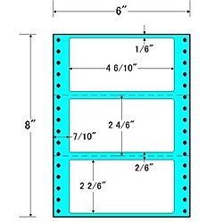 【送料無料】 東洋印刷 MM6E タックフォームラベル 6インチ×8インチ 3面付(1ケース1000折) 【在庫目安:お取り寄せ】| ラベル シール シート シール印刷 プリンタ 自作