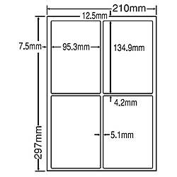【送料無料】 東洋印刷 LDW4IC シートカットラベル A4版 4面付(1ケース500シート) 【在庫目安:お取り寄せ】| ラベル シール シート シール印刷 プリンタ 自作