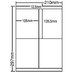 【送料無料】 東洋印刷 LDZ4IF シートカットラベル A4版 4面付(1ケース500シート) 【在庫目安:お取り寄せ】| ラベル シール シート シール印刷 プリンタ 自作