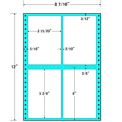 【送料無料】 東洋印刷 MT8X タックフォームラベル 8 7/ 10インチ×12インチ 4面付(1ケース500折) 【在庫目安:お取り寄せ】| ラベル シール シート シール印刷 プリンタ 自作