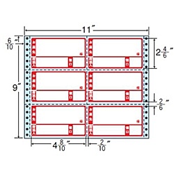 東洋印刷 R11BP タックフォームラベル 11インチ×9インチ 6面付(1ケース