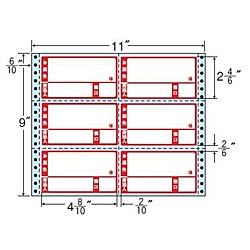 【送料無料】 東洋印刷 M11BP タックフォームラベル 11インチ×9インチ 6面付(1ケース500折) 【在庫目安:お取り寄せ】| ラベル シール シート シール印刷 プリンタ 自作