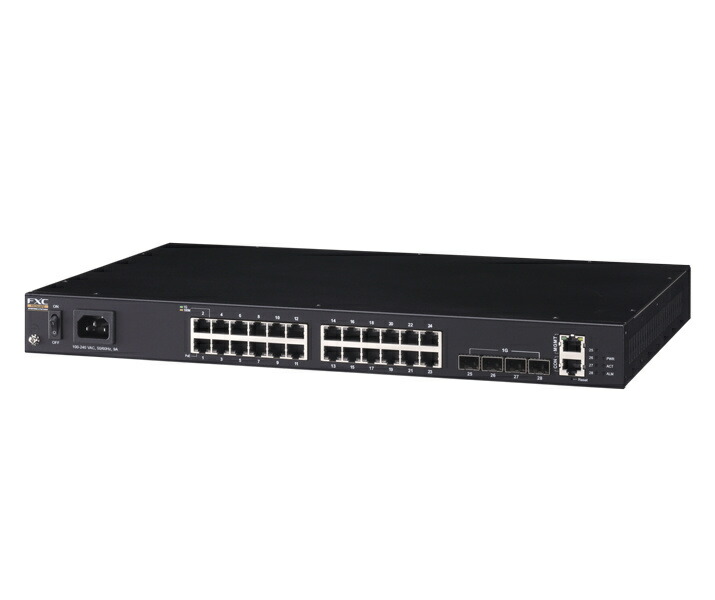 【送料無料】 FXC FXC5628PE 24ポート 10/ 100/ 1000Mbps および 4ポートSFP 管理機能付PoEスイッチ MAX.450W 【在庫目安:お取り寄せ】