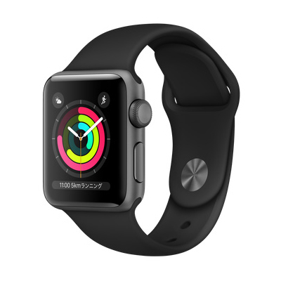 Apple Apple Watch Series3 38mm GPSモデル MTF02J/A A1858【スペースグレイアルミニウムケース/ブラックスポーツバンド】 [中古] 【当社３ヶ月間保証】 【 中古スマホとタブレット販売のイオシス 】
