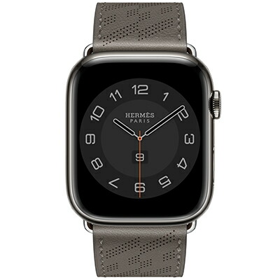 Apple Apple Watch Hermes Series8 45粍 GPS+Cellularひな形 MNNY3J/A+MPKU3FE/A2775【スペースブラックステンレススチールケース/ヴォー・スウィフト(グリ・メイヤー)Hディアゴナル・シンプルトゥールレザース