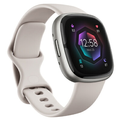 Fitbit Fitbit Sense2 FB521SRWT-FRCJK ルナホワイト/プラチナ  [中古] 【当社３ヶ月間引き受ける】 イオシス