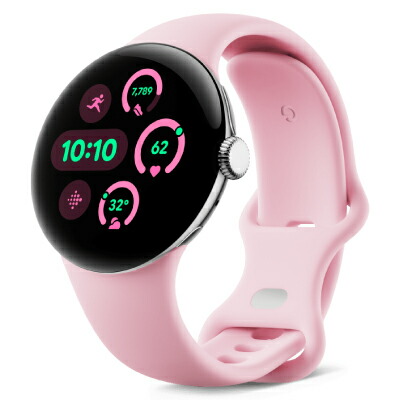 Google Google Pixel Watch3 41粍 LTE真似形 Polished Silver軽銀容れもの/Rose Quartzアクティブバンド GA05740-US [中古] 【当社３ヶ月間引き請ける】 イオシス