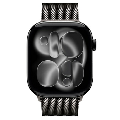 Apple Apple Watch Series11 46粍 GPS青写真 MEW84J/A+MGJ64FE/A A3333【ジェットブラックアルミニウムケース/スレートミラネーゼループ(S/M)】 [未当て嵌める] 【当社６ヶ月引き受ける】 イオシス
