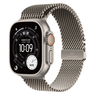 Apple Apple Watch Ultra3 49粍 GPS+Cellular青写真 MEWY4J/A A3281【ナチュラルチタニウムケース/ナチュラルチタニウムミラネーゼループ】 [中古] 【当社３ヶ月間引き受ける】 イオシス