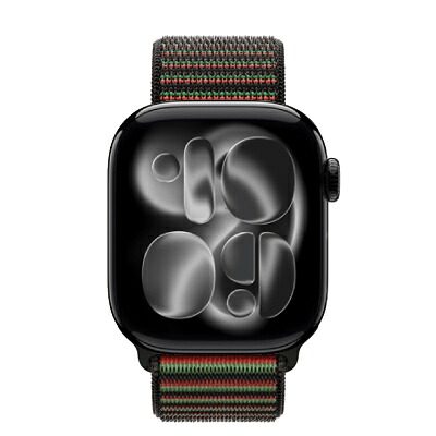 Apple Apple Watch Series11 42粍 GPS青写真 MEW04J/A+MDF44FE/A A3331【ジェットブラックアルミニウムケース/Black Unity-ユニティリズムスポーツループ】 [未当て嵌める] 【当社６ヶ月引き受ける】 イオシス