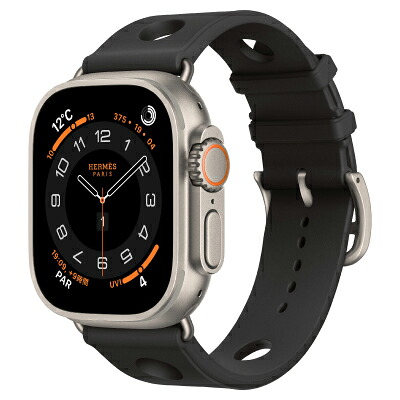 Apple Apple Watch Hermes Ultra3 49粍 GPS+Cellularひな形 MF2A4J/A+MGNA4FE/A A3281【ナチュラルチタニウムケース/(黒)スキュブH飛び込み競技】 [中古] 【当社３ヶ月間引きうける】 イオシス