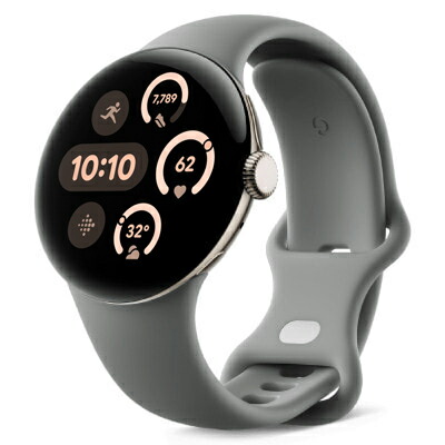 Google Google Pixel Watch3 41粍 Wi-Fi青写真 Polished Silver軽銀入れもの/Hazel積極的ダンス楽隊 [中古] 【当社３ヶ月間引き受ける】 イオシス