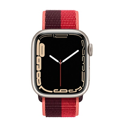 Apple Apple Watch Series7 41粍 GPS模範例 MKNE3J/A+ML8F3FE/A A2473【スターライトアルミニウムケース/赤いこと(PRODUCT)運動競技繰り返し】 [中古] 【当社３ヶ月間引き受ける】 イオシス