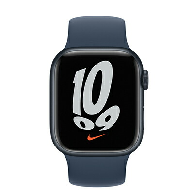Apple Apple Watch Nike Series7 41粍 GPS模範例 MKN43TH/A+MKV83FE/A A2473【ミッドナイトアルミニウムケース/アビスブルーソロループ(大きさ4)】 [中古] 【当社３ヶ月間引き受ける】 イオシス