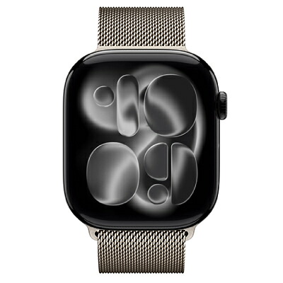 Apple Apple Watch Series11 46粍 GPS青写真 MEW84J/A+MGJ24FE/A A3333【ジェットブラックアルミニウムケース/ナチュラルミラネーゼループ(S/M)】 [未当て嵌める] 【当社６ヶ月引き受ける】 イオシス
