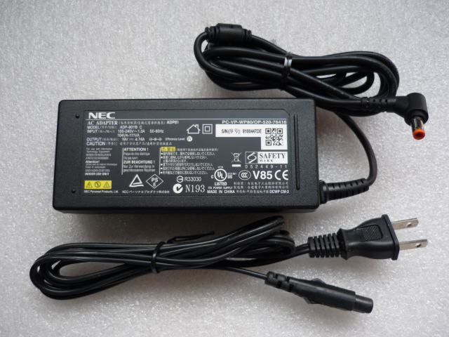 特価 純正NEC ADP81シリーズ用 PC-VP-WP80 PC-VP-WP102 ADP92 PC-VP-WP129互換対応ACアダプター19V  4.74A 安心の実績 高価 買取 強化中