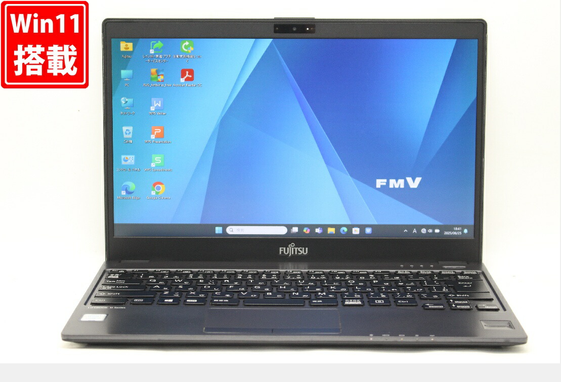 送料無料 対応 即日発送 中古良品 フルHD 13.3インチ Fujitsu LIFEBOOK U938 Windows11 高性能 八世代Core i5-8350u 8GB 爆速256GB-SSD カメラ 無線 Office付 Win11【ノートパソコン 中古パソコン 中古PC】（Windows10も対応可能 Win10）