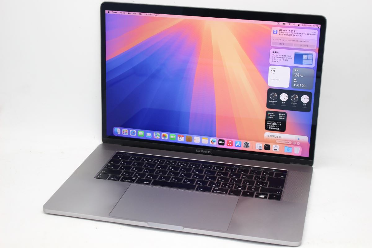 ゲーミングPC 送料無料 対応 即日発送 良品 2K対応 15.4インチ Apple MacBook Pro A1990 Touch2018 グレー macOS 15 Sequoia(正規版Windows11追加可能) 高性能 八世代Core i7-8850H 16GB 爆速NVMe式512GB-SSD Radeon Pro 560X カメラ 無線 リカバリ|PCONE
