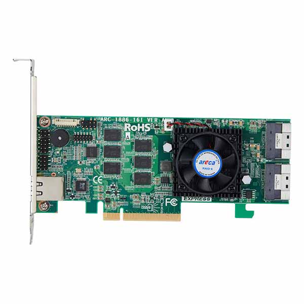 Areca ARC-1886-16I 16-Ports PCIe Gen4.0 Tri-Mode RAIDアダプタ｜ARC-1886-16I