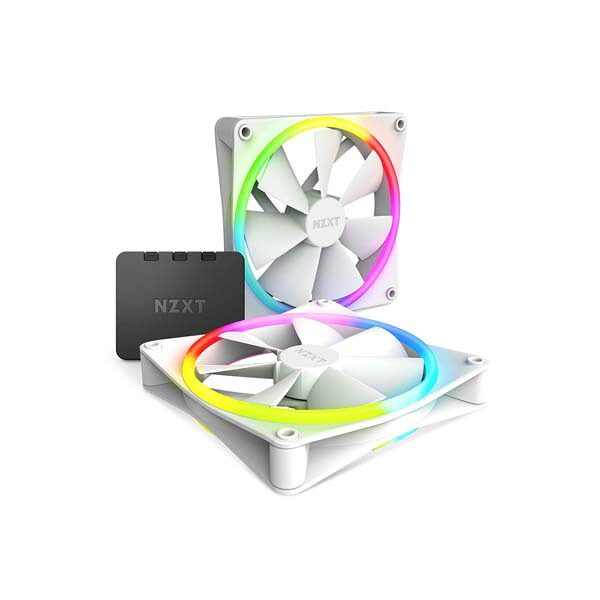 NZXT F140 RGB DUO TWIN PACK \u0026 RGB Controller [White] 140粍気違い 2個包み 白いこと｜RF-D14DF-W1