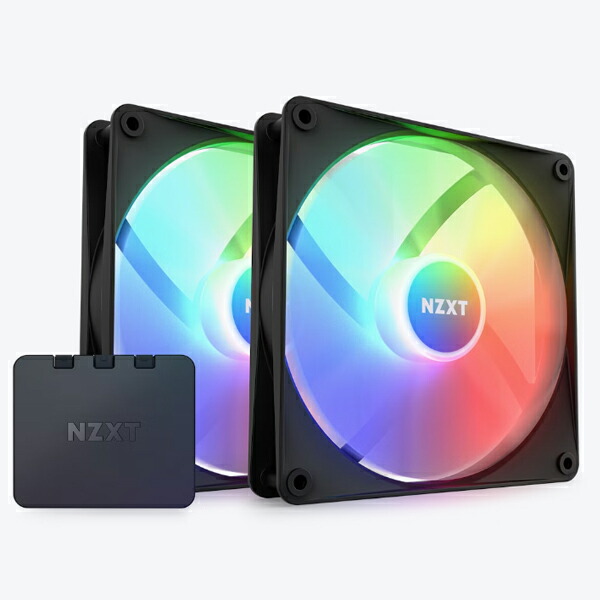 NZXT F140 RGB CORE TWIN PACK \u0026 RGB Lighting Controller [Black] F RGB Core気違いx2 と LED制御装置を仕掛ける 黒いこと｜RF-C14DF-B1