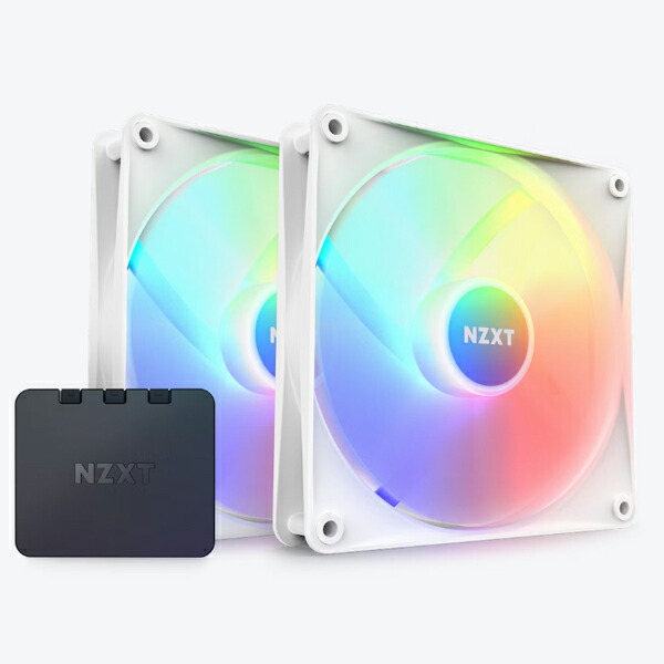 NZXT F140 RGB CORE TWIN PACK \u0026 RGB Lighting Controller [White] F RGB Core気違いx2 と LED制御装置を仕掛ける 白いこと｜RF-C14DF-W1