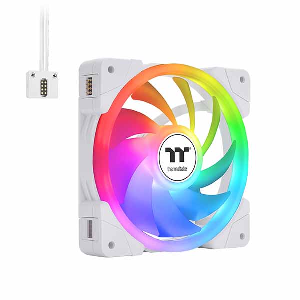 Thermaltake SWAFAN EX12 ARGB マイコン Cooling Fan White TT Premium Edition 3 Fan Pack 着脱式ファンブレードとARGB LED積み上げる 120粍気違いx3 白いこと｜CL-F169-PL12SW-A