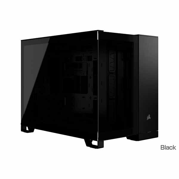 Corsair 2500X Tempered Glass mATX Mid-Tower Black ピラーレスデザインのミニタワー型PCケース ブラック｜CC-9011265-WW