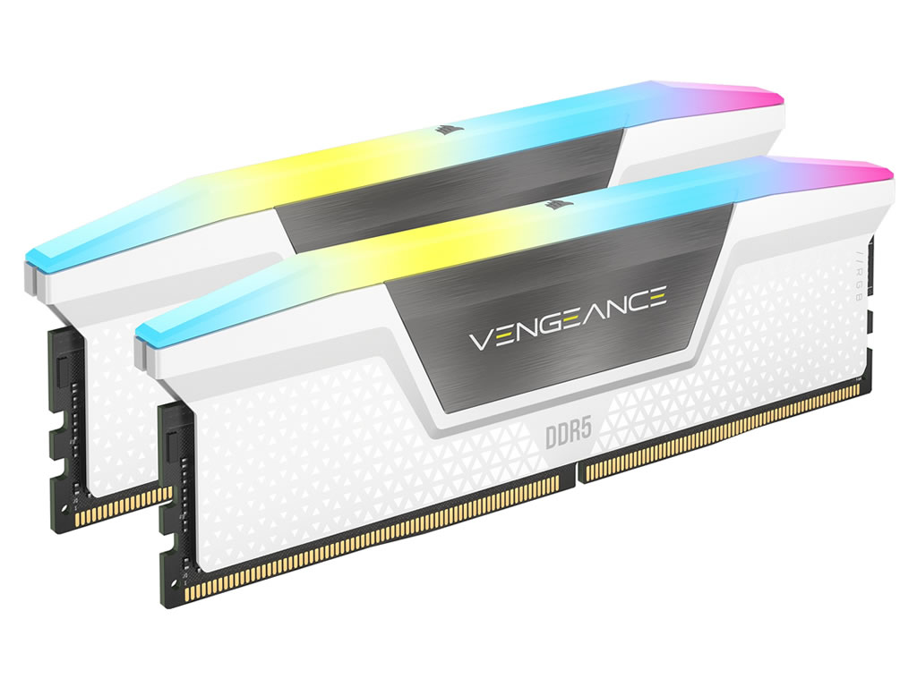 Corsair VENGEANCE RGB DDR5 64GB(32GBx2) DDR5 6400MHz(PC5-51200) UDIMM 32-40-40-84 XMP 3.0｜CMH64GX5M2B6400C32W