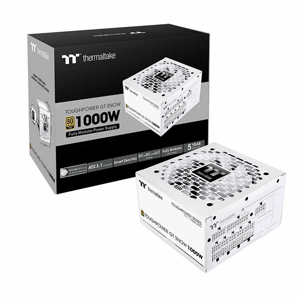 Thermaltake TOUGHPOWER GT/1000W ATX 3.1 Snow/PCI Express 5.1対応 80PLUS GOLD PC電源ユニット ホワイト｜PS-TPT-1000FNFAGJ-W