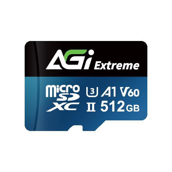 AGI TF238 Micro SDXC 512GB UHS-II U3 V60 A1 R/W up to 300/200MB/s SDメモリーカード変換アダプタ付｜AGI512GV6TF238
