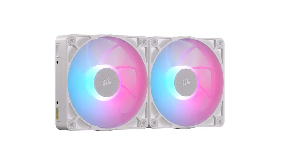 Corsair iCUE LINK RX140 MAX RGB WHITE Dual Fans Starter Kit 気違い×2 クランク一揃いの道具 白いこと｜CO-9051040-WW