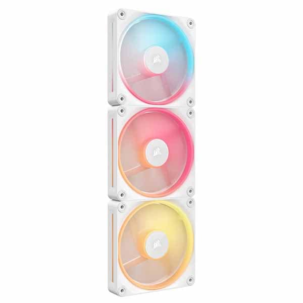 Corsair iCUE LINK LX120-R RGB WHITE Triple Reverse Fans Starter Kit 120粍気違いx3 クランク一揃いの道具 白いこと｜CO-9051054-WW